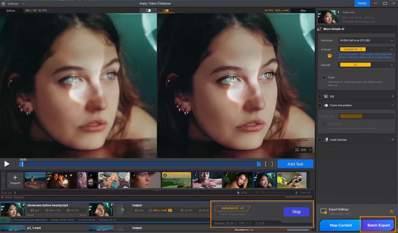 export unblurred video