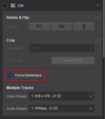 Force deinterlace