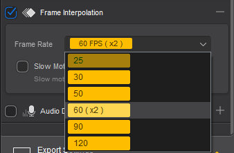 AI frame interpolation
