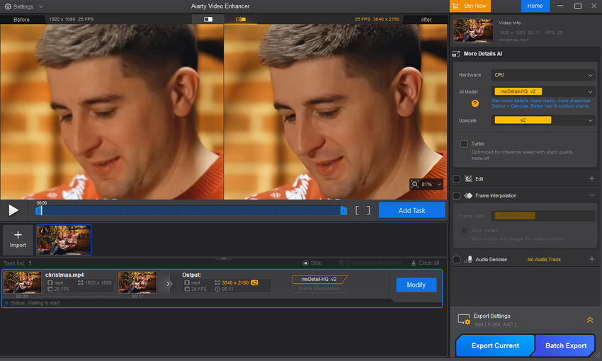 Upscale video with Aiarty Video Enhancer