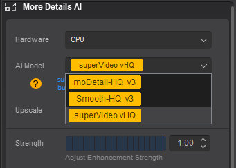 Aiarty Video Enhancer AI models