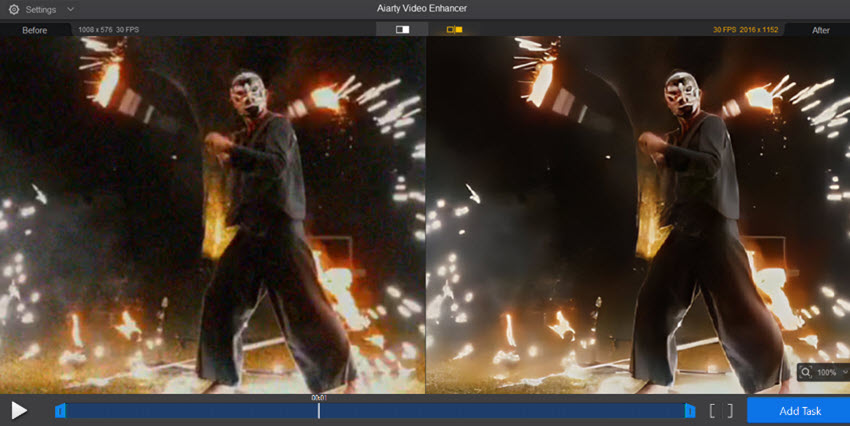 Aiarty Video Enhancer – Reduce Noise in Night Scene