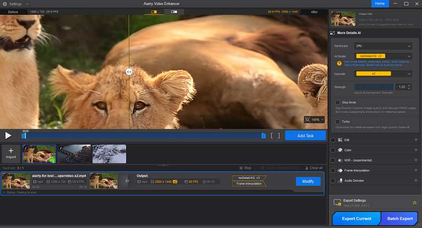 select video in Aiarty Video Enhancer