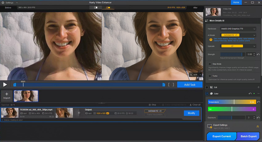 Enhance video with Aiarty Video Enhancer
