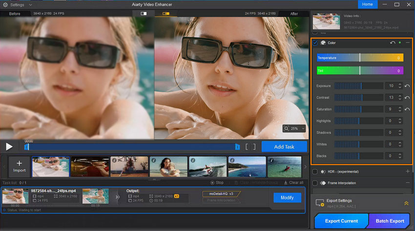 Improve video quality in Aiarty Video Enhancer