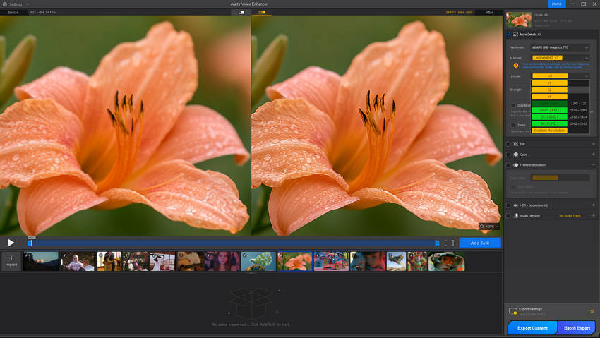 Set the output resolution