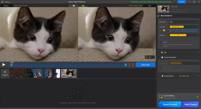 Unblur video in Aiarty Video Enhancer