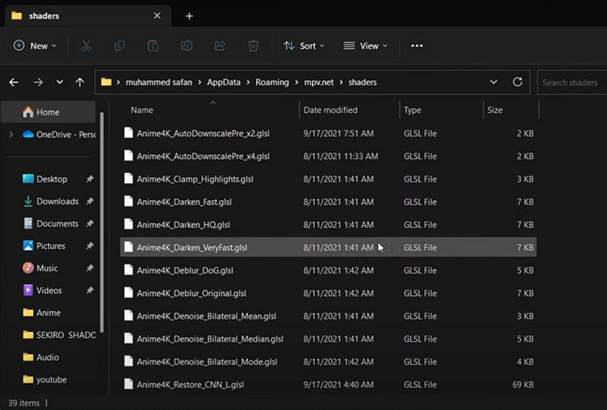 set up MPV for anime4k shaders