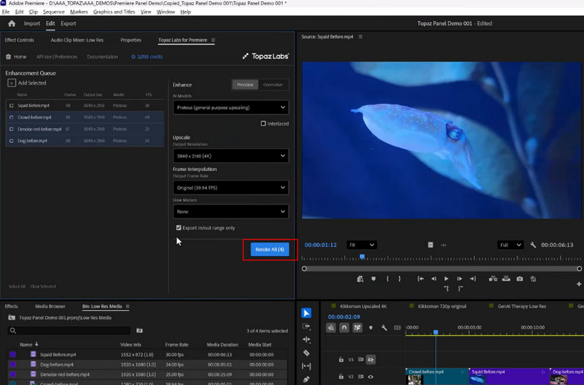Apply Topaz AI Enhancement