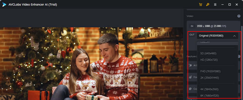 Set output resolution in AVCLabs