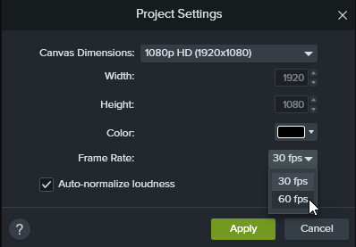 Record at a Higher Frame Rate in Camtasia