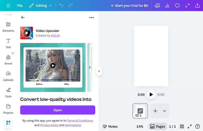 Upscale video online with Canva Video Upscaler