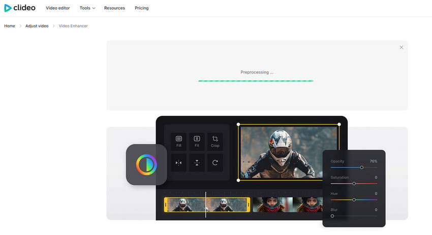 Clideo Video Enhancer