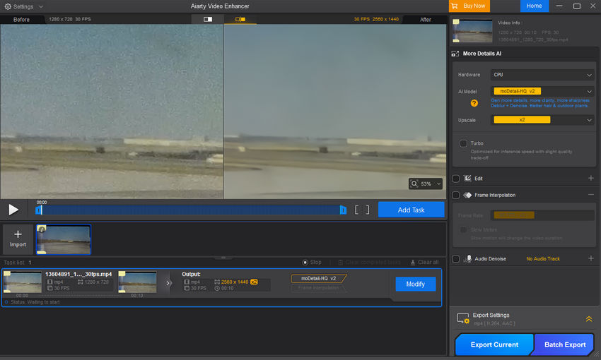 Denoise video with Premiere Pro alternative
