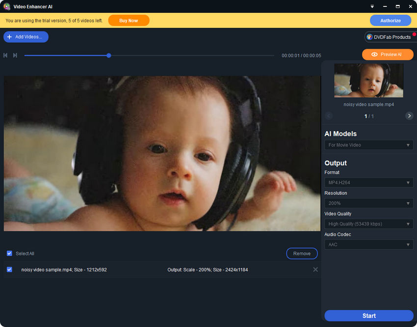 DVDFab Video Enhancer AI