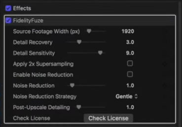 Finetune FidelityFuze settings