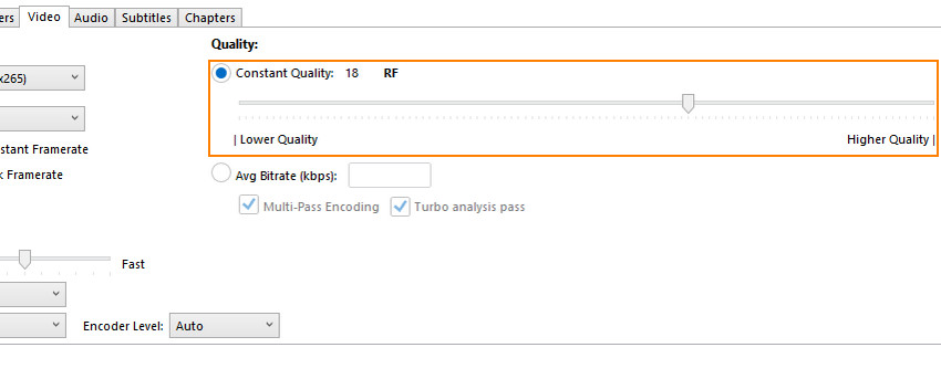 Adjust Constant Quality (RF) Value
