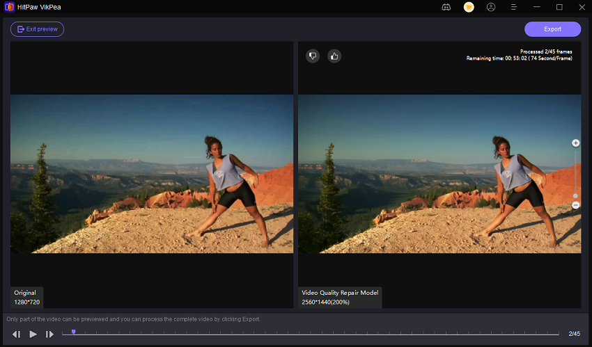 HitPaw Video Enhancer preview