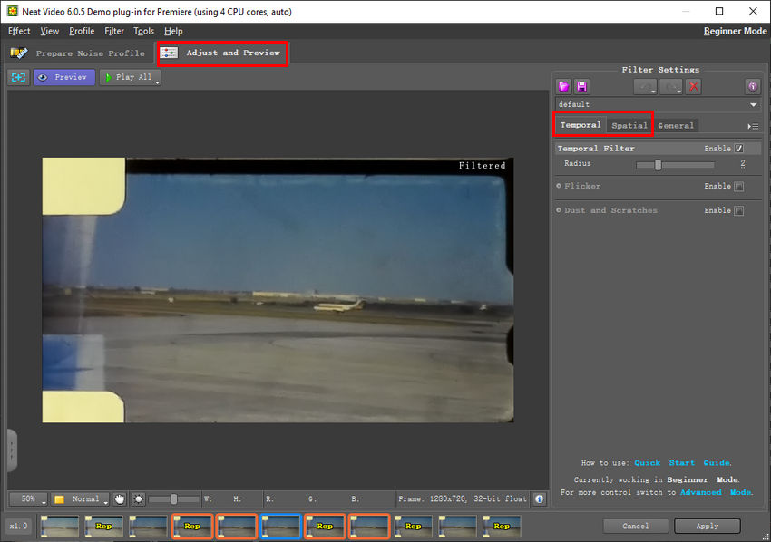 Adjust and preview