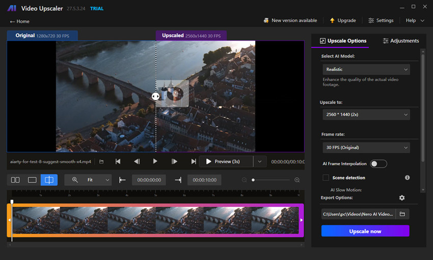 how to use nero ai video upscaler
