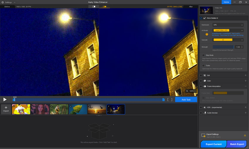 AI upscale video offline with Aiarty Video Enhancer - test 3