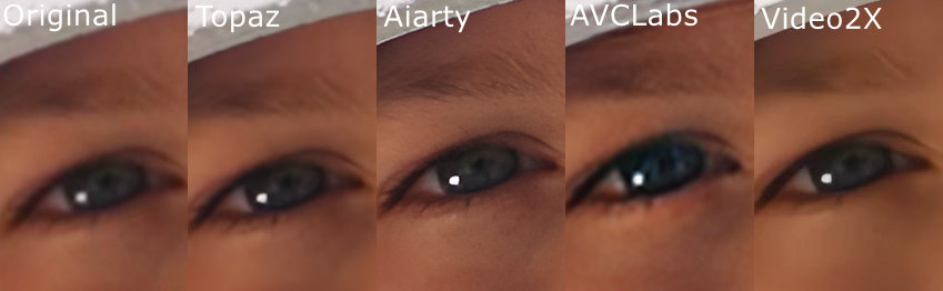 Original vs Topaz Video AI vs Topaz Video AI alternatives test 2