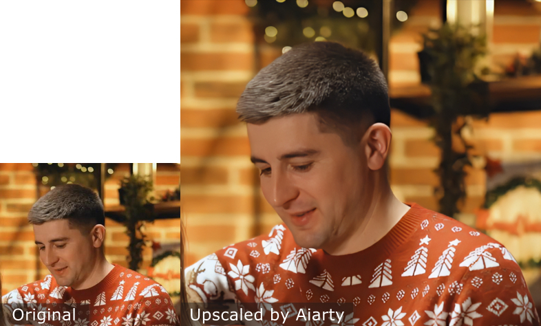 Before vs after upscaling