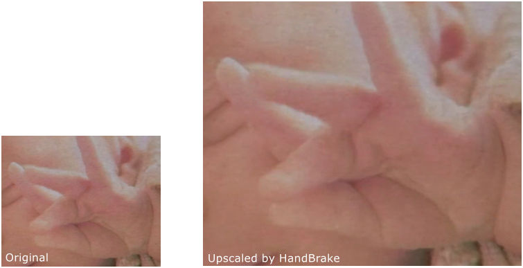Original vs Upscaled by HandBrake