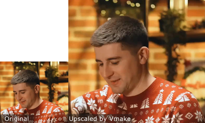 Original vs upscaled by Vmake