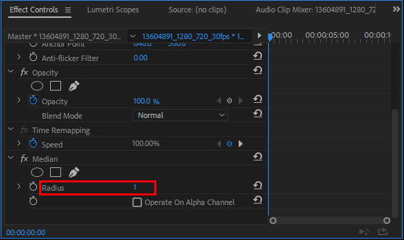 Adjust Radius value
