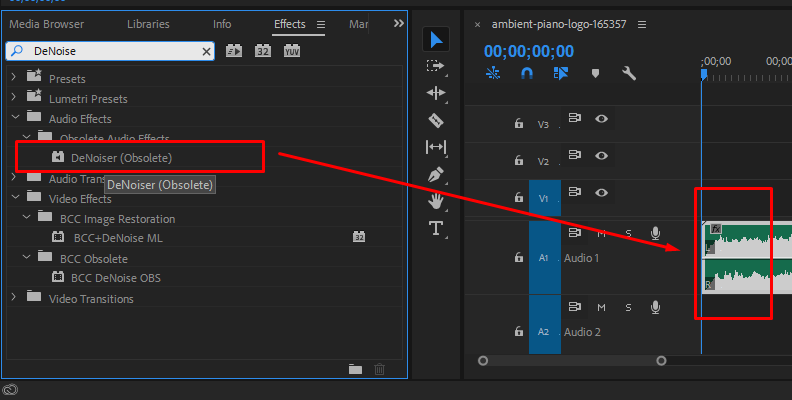 Premiere Pro DeNoise effect