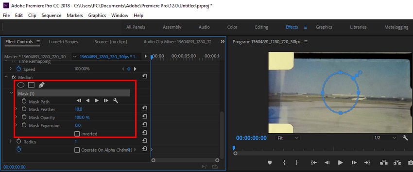 Use masks to apply Median selectively