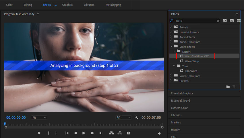 Remaster shaky video with Premiere Pro