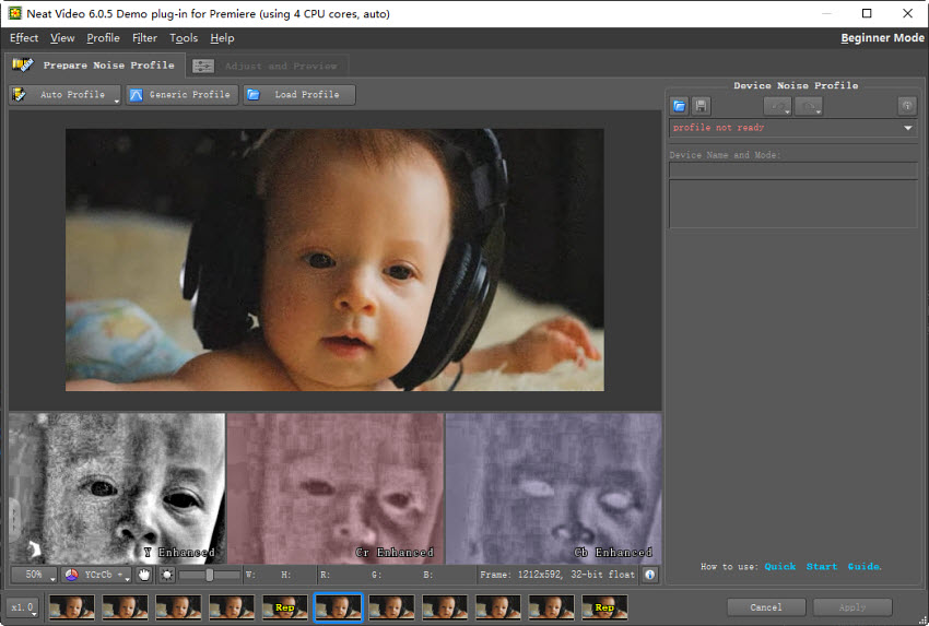 Neat Video noise reduction settings