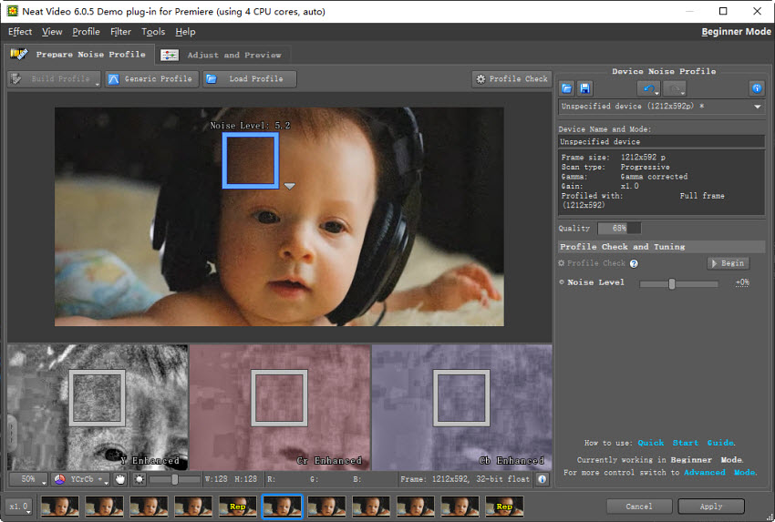 Neat video denoiser settings