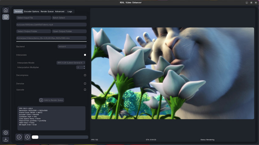 REAL Video Enhancer interface