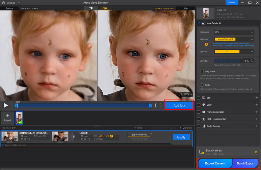 Remaster video with Aiarty Video Enhancer