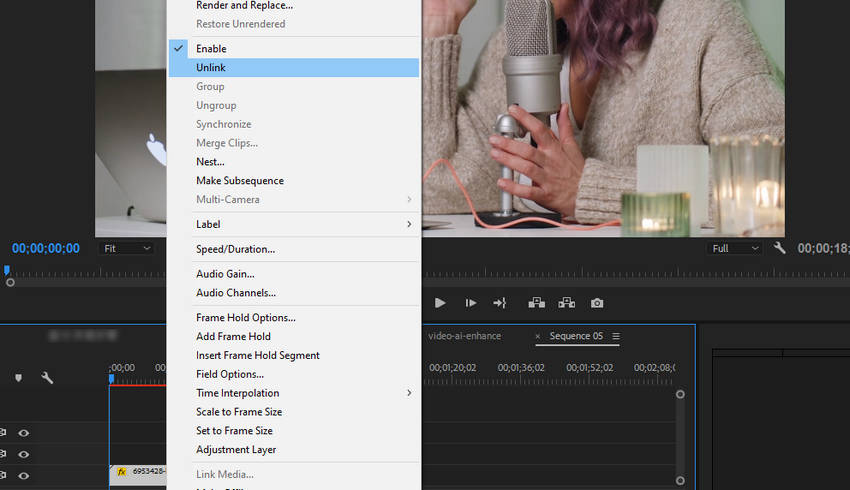 unlink echo audio from video