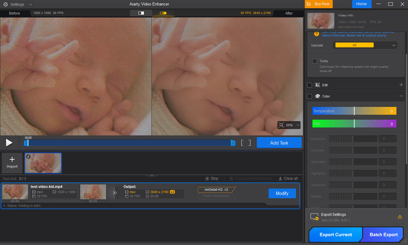 export enhanced video