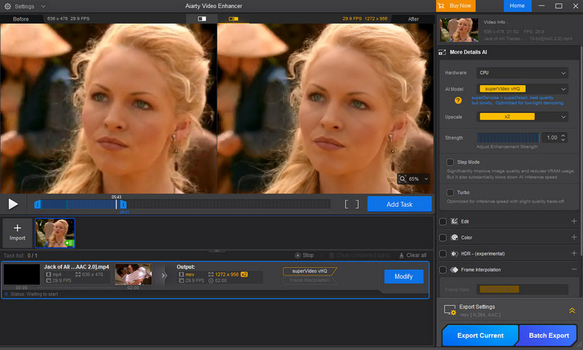 Enhance video with Aiarty Video Enhancer