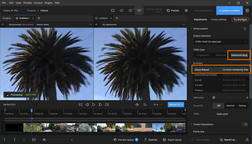 load interlaced video - Topaz