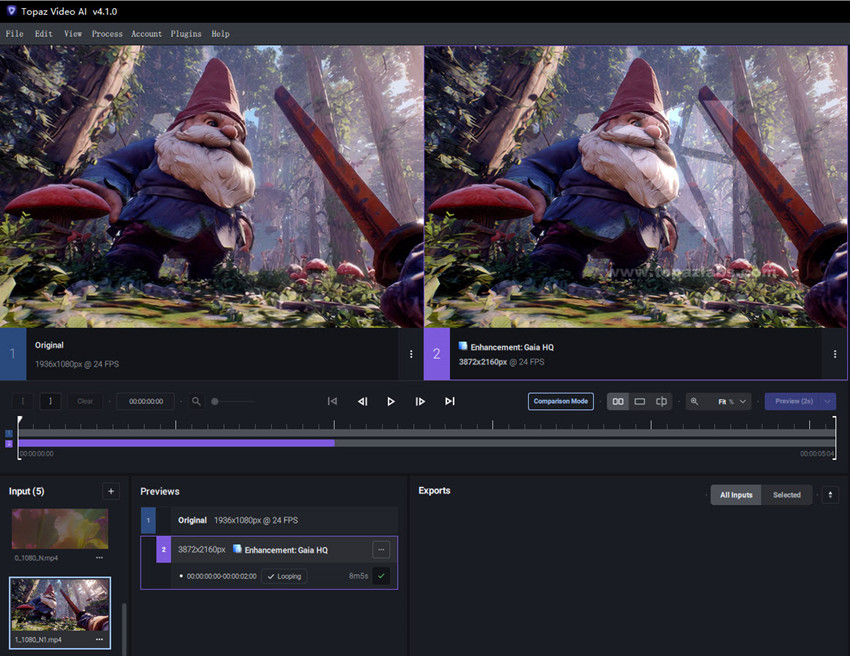 best video enhance AI settings for anime 