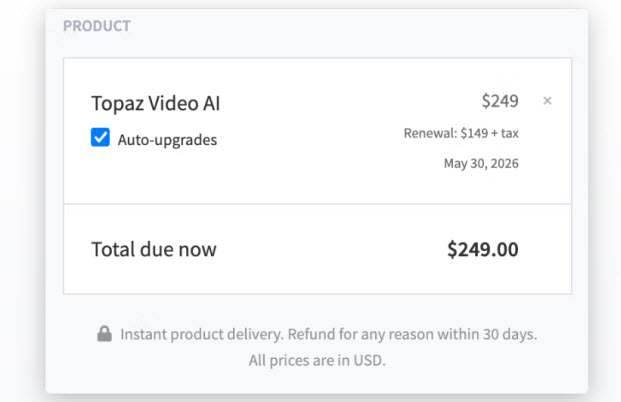 Topaz Video AI discounted price