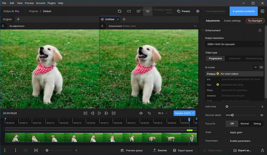 Topaz Video AI Interface