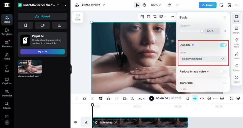 remove motion blur via stabilization