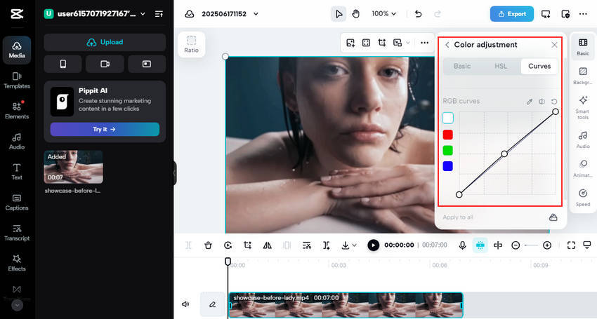 enhance details through Curves