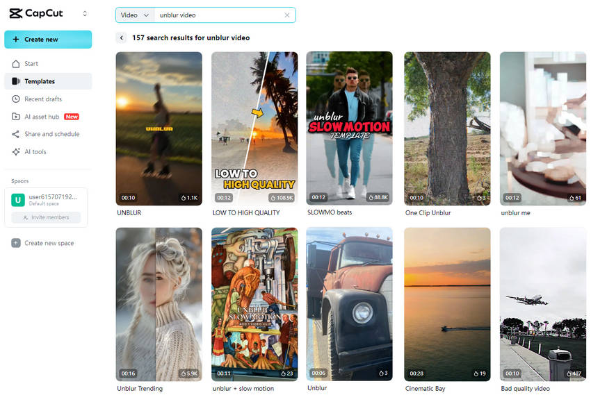 Capcut templates for quick unblurring