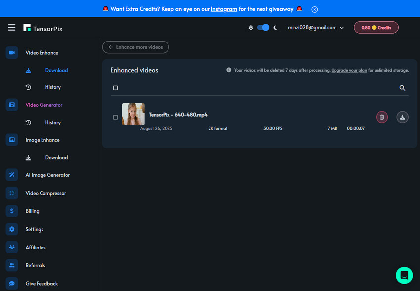 Upscale 480p to 1080p for free online