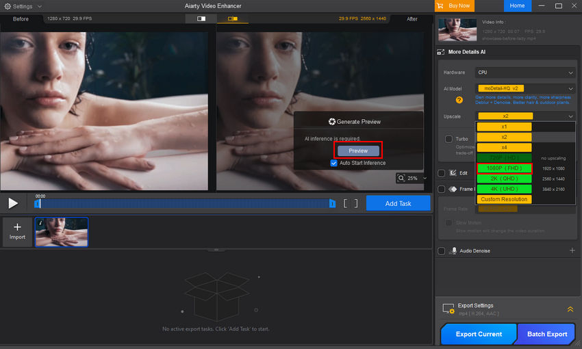 Upscale video with Aiarty Video Enhancer