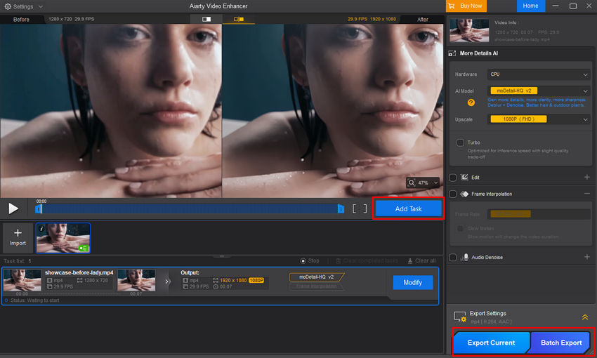 Upscale video with Aiarty Video Enhancer